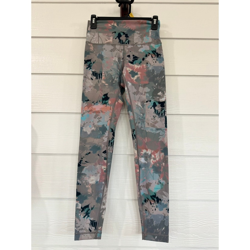 A- 88- Lululemon Wunder Under High Rise Leggings Floral Abstract Multi Color